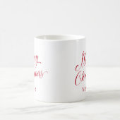 Mug Simple élégante Rouge Script moderne Noël (Centre)