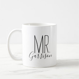 Mug Simple et Douce Initiale Personnalisée de Monsieur