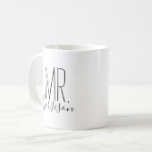 Mug Simple et Douce Monogramme Personnalisé de Monsieu (Devant gauche)