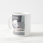 Mug Simple et joli chien blanc photo ajouter un nom à (Devant gauche)