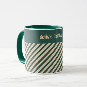 Mug Simple et moderne Grilles de croix beige vert