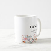 Mug Simple Fête de Bébé Jardin Floral Aquarelle (Devant droit)
