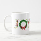Mug Simple fleur de Noël couronne de joie écriture fan (Gauche)
