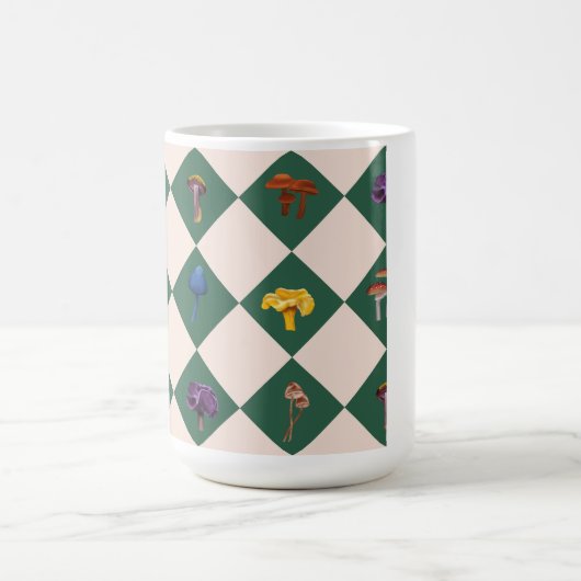 Mug Simple green check with mushrooms (Centre)