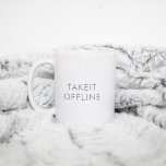 Mug Simple Gris blanc blanc personnalisé TAILLE-LE HOR<br><div class="desc">Simple minimaliste gris blanc personnalisé LE PRENDRE HORS LIGNE Café Mug - TEXTE ET COULEURS personnalisables</div>