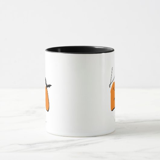 Mug Simple Halloween Retro Fun Hey Boo Orange Ajouter  (Centre)