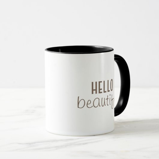 Mug Simple Hello belle typographie (Devant droit)