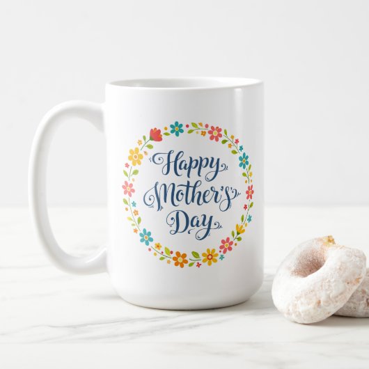 Mug Simple Joyeux appel de la fête des mères Calligrap (Avec donut)