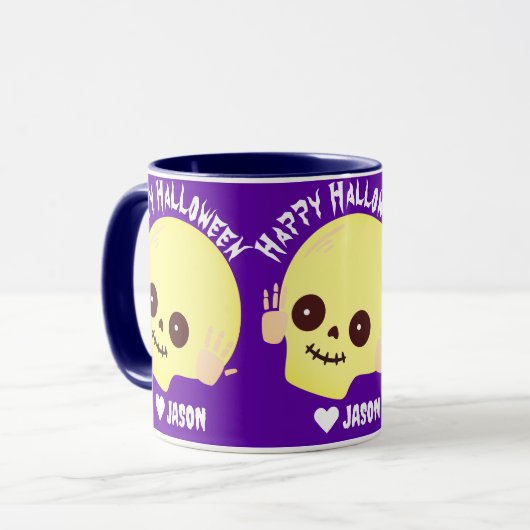Mug Simple Joyeux Halloween boo citrouille éffrayant S (Devant gauche)