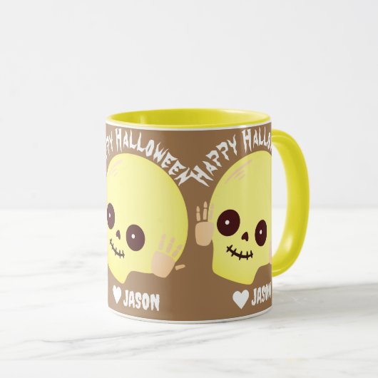 Mug Simple Joyeux Halloween boo citrouille éffrayant S (Devant droit)