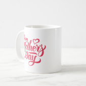 Mug Simple Joyeux Mère Jours Style Rose Coeur Propre (Devant gauche)