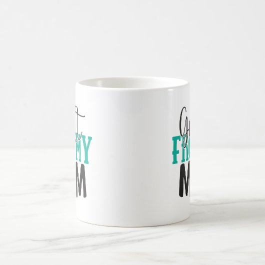 Mug Simple Lecture-Phrase Turquoise Coeur Noir Personn (Centre)