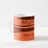 Mug simple lettre initiale monogramme ajouter nom art  (Devant gauche)