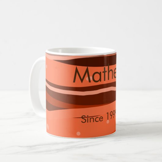 Mug simple lettre initiale monogramme ajouter nom art  (Devant gauche)