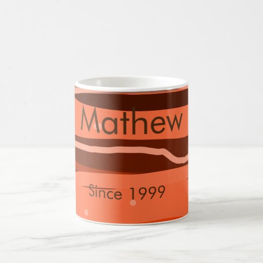 Mug simple lettre initiale monogramme ajouter nom art  (Centre)