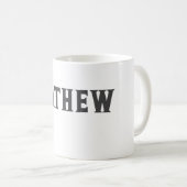 Mug simple lettre initiale monogramme ajouter votre no (Devant droit)