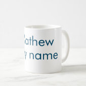 Mug simple lettre initiale monogramme ajouter votre no (Devant droit)
