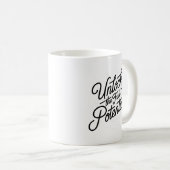 Mug Simple lettre manuscrite libère tout le potentiel (Devant droit)