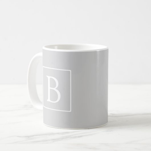 Mug Simple Light Grey monogram (Devant gauche)