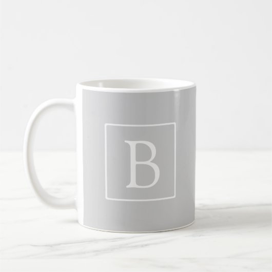 Mug Simple Light Grey monogram (Gauche)