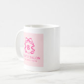Mug Simple logo de société rose moderne Beauté Entrepr (Devant gauche)