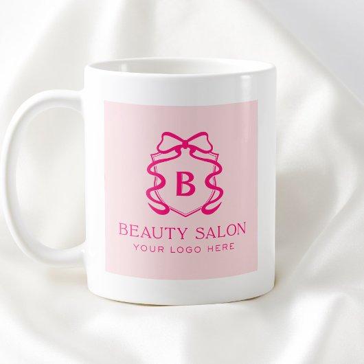 Mug Simple logo de société rose moderne Beauté Entrepr