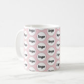Mug Simple Logo Entreprise Marque Modèle Rose Pâle (Devant gauche)