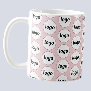 Mug Simple Logo Entreprise Marque Modèle Rose Pâle