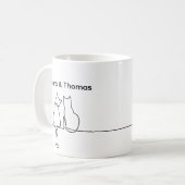 Mug Simple Love Romantic Personalize Two Cat Sitting (Devant gauche)