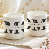Mug Simple Maman Blanc Noir Ajouter Noms