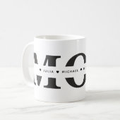 Mug Simple Maman Blanc Noir Ajouter Noms (Devant gauche)