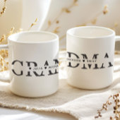 Mug Simple Mamie Noir Blanc Ajouter des Noms
