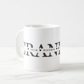 Mug Simple Mamie Noir Blanc Ajouter des Noms (Devant gauche)