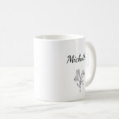 Mug Simple marguerite noir blanc tendance floral (Devant droit)