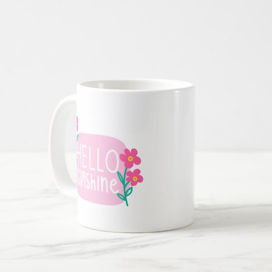 Mug Simple Matin Joyeux soleil rose (Devant gauche)