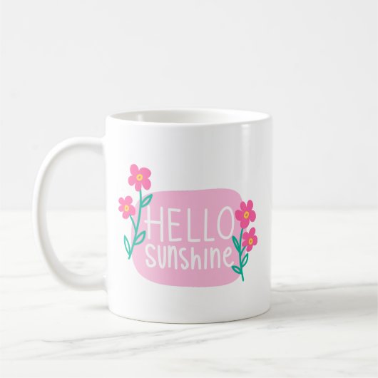 Mug Simple Matin Joyeux soleil rose (Gauche)