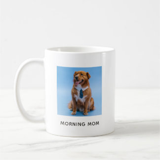 Mug Simple matin maman photo de chien personnalisée