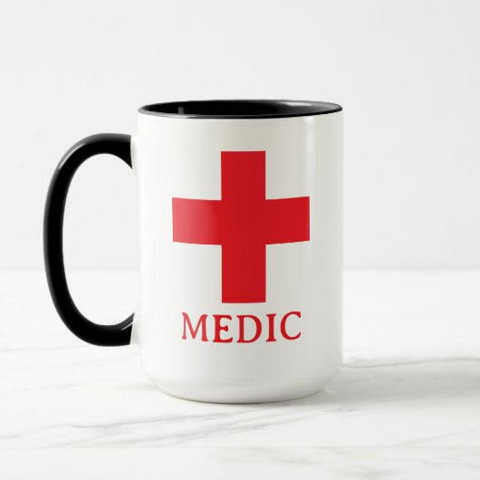 Mug Simple MÉDECIN & Premiers Secours, Croix, Ambulanc (Gauche)