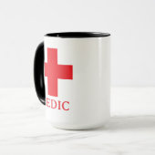 Mug Simple MÉDECIN & Premiers Secours, Croix, Ambulanc (Devant gauche)