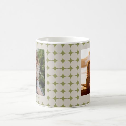 Mug Simple Mi-Siècle moderne Sage Vert Photo (Centre)