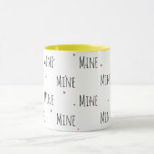 Mug Simple mignon Petits coeurs + texte "mien" | Amour (Centre)