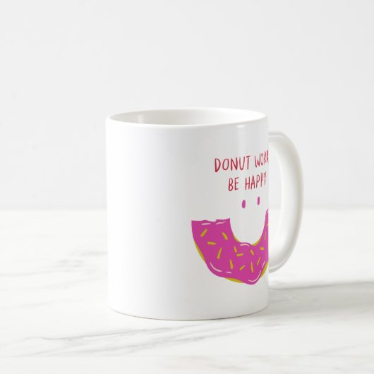 Mug Simple mignon sourire Parsemer de beignets roses D (Devant droit)