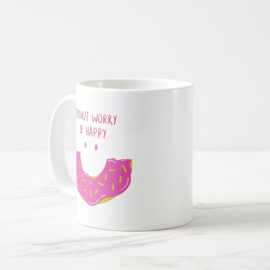 Mug Simple mignon sourire Parsemer de beignets roses D (Devant gauche)