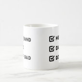 Mug Simple Mignonne Case à cocher Mari, Papa, Chien pa (Centre)