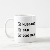 Mug Simple Mignonne Case à cocher Mari, Papa, Chien pa (Gauche)