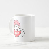 Mug Simple mignonne doux charmant sourire blanc Coeur (Devant gauche)