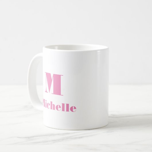 Mug Simple mignonne Nom initial Lettre solide Couleur  (Devant gauche)