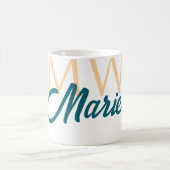 Mug simple minimal ajouter nom monogramme orange bleu (Centre)