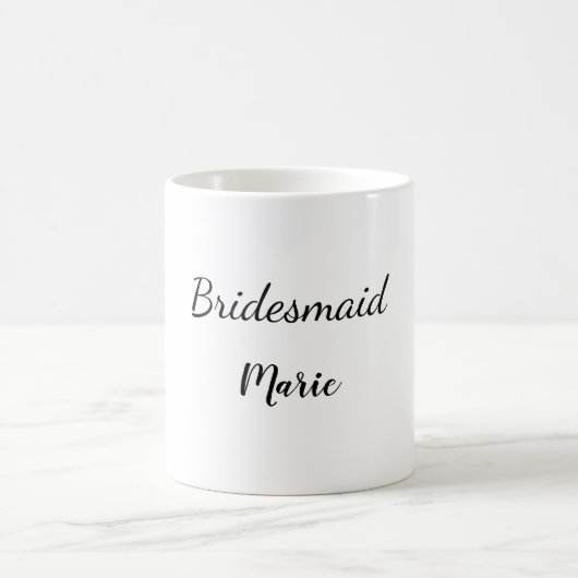 Mug SIMPLE MINIMAL ajouter votre nom bridesmaid person (Centre)
