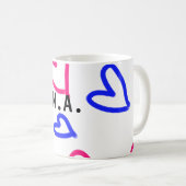 Mug SIMPLE MINIMAL.CUTIE AJOUTER NOM BÉBÉ cœur ajouter (Devant droit)